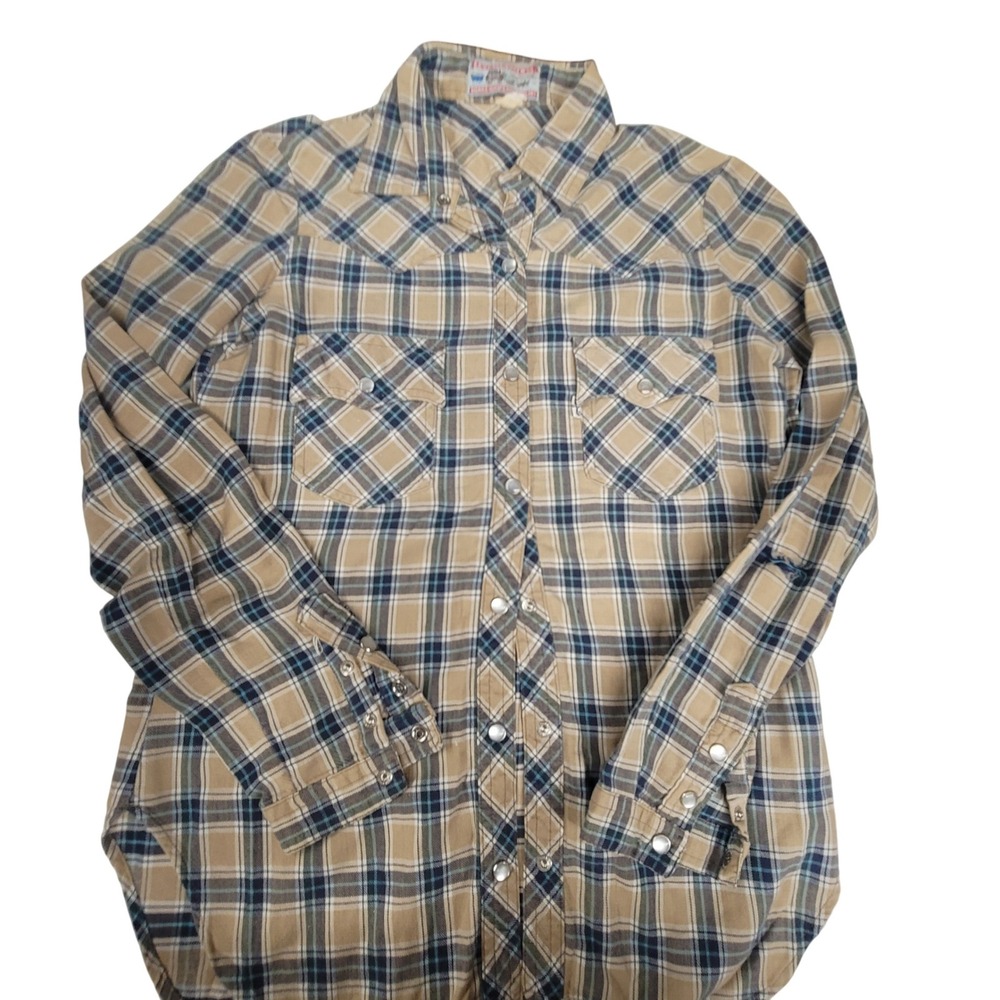 Vintage Western Levi Strauss Sierra Humps and‎ Saddlery Kids Pearl Button Shirt